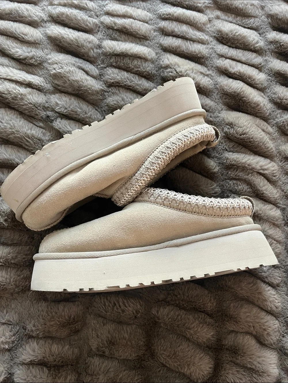 UGG Cozy Suede Slip On Platform Slippers